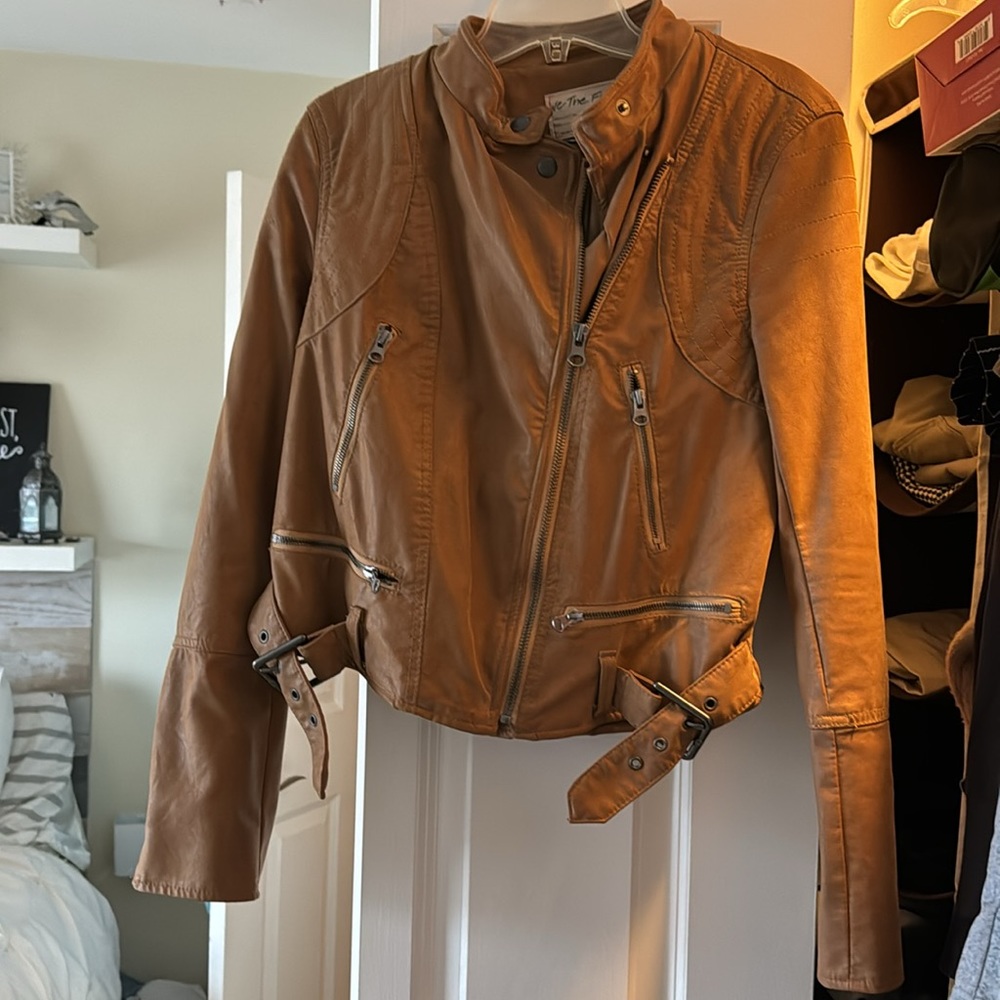 Free People Brown Leather esque jacket